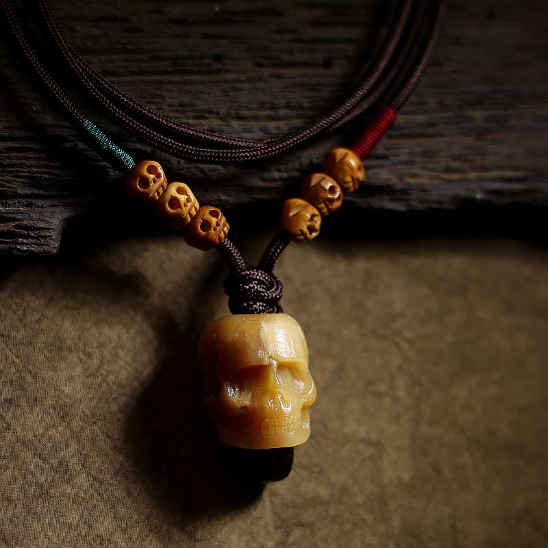 KarmaRipple's Tibetan Camel Bone Skull The Lord of the Corpse Forest Protection Pendant Necklace p3