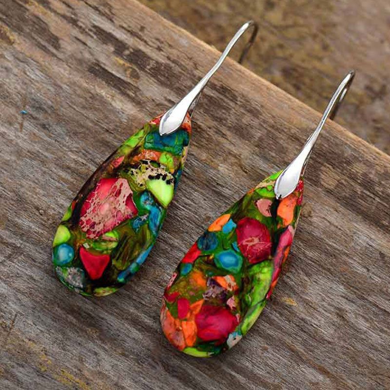 KarmaRipple's Emperor Stone Gemstone Happiness Earrings p5