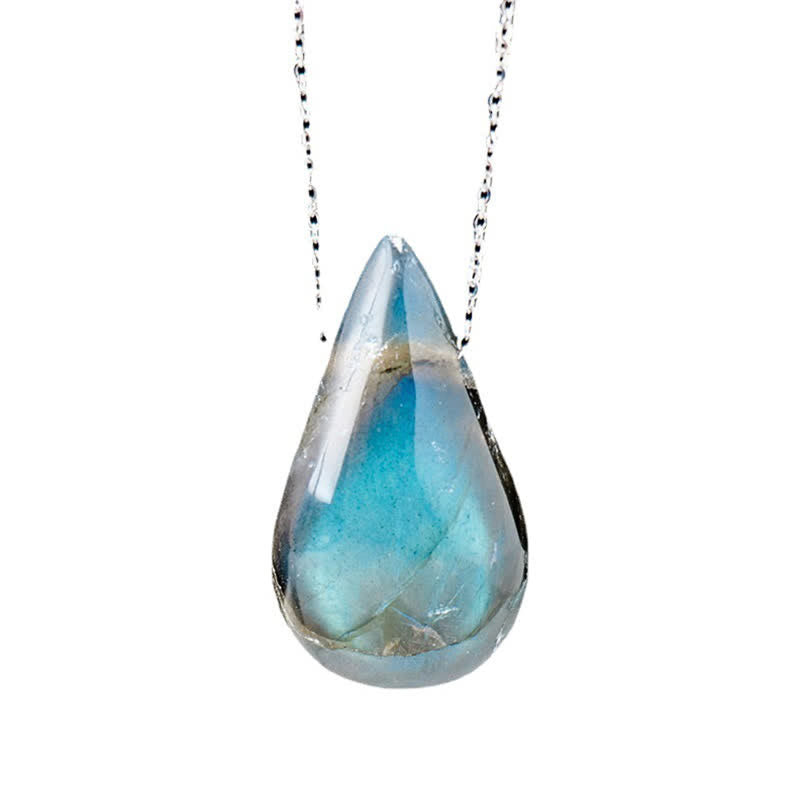 KarmaRipple's Labradorite Water Drop Support Balancing Pendant Necklace p10