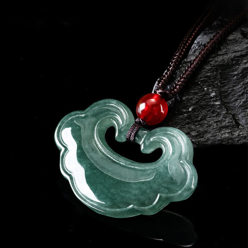 KarmaRipple's Authentic Green Jade Chinese Lock Talisman Fortune Pendant Necklace p4