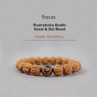 Bracelet de richesse en perles dzi tibétaines Rudraksha Bodhi Seed de KarmaRipple, ambre turquoise