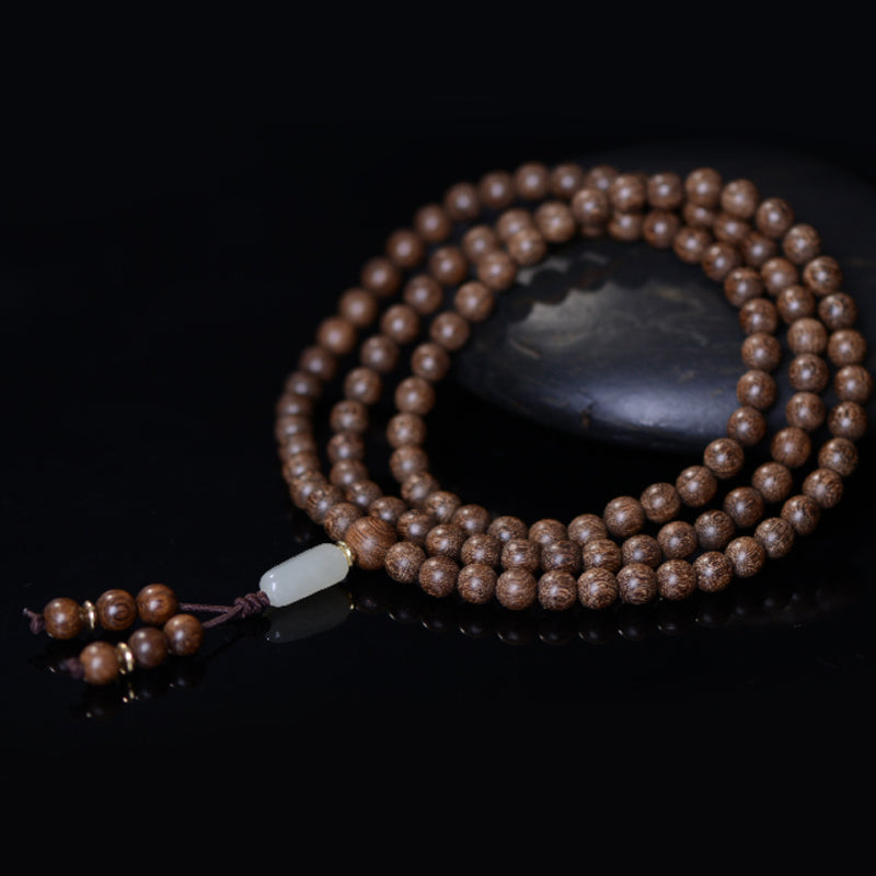 KarmaRipple's 108 Mala Beadwork Rosewood Jade Calm Bracelet p3