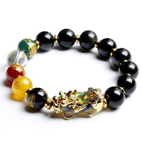 Bracelet de richesse en obsidienne Pixiu changeant de couleur de KarmaRipple