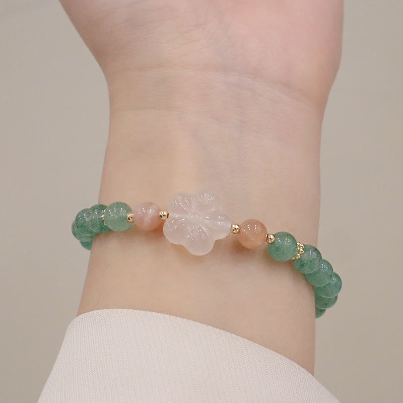 KarmaRipple's Authentic Green Strawberry Quartz Chalcedony Flower Gratitude Bracelet p8