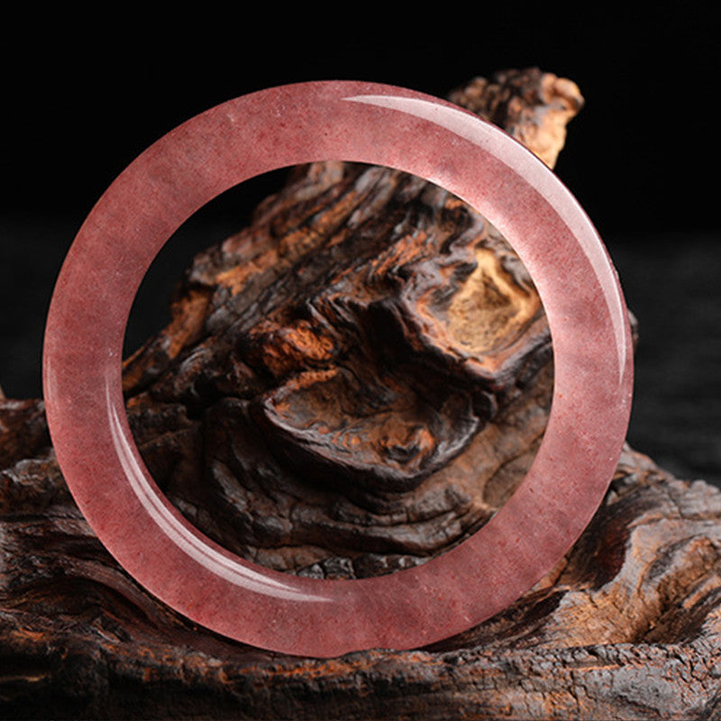 KarmaRipple's Authentic Strawberry Quartz Love Balancing Bracelet Bangle p5