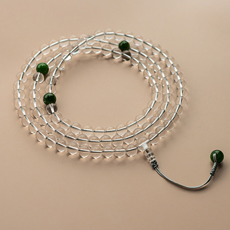 KarmaRipple's 108 Beadwork Ivory Gemstone Jade Meditation Bracelet Mala p3