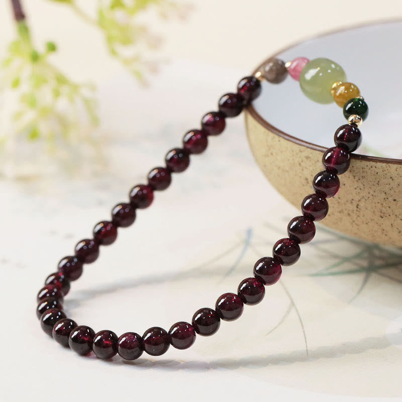 KarmaRipple's Authentic Garnet Hetian Jade Tourmaline Bead Passion Bracelet p4