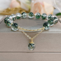 Bracelet Talisman de Confiance en Pierres Précieuses Fantôme Vert de KarmaRipple