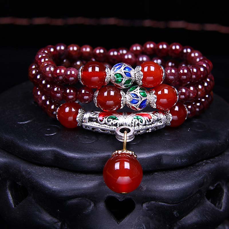 KarmaRipple's Authentic Garnet Red Agate Blessing Balancing Bracelet Pendant Necklace p9