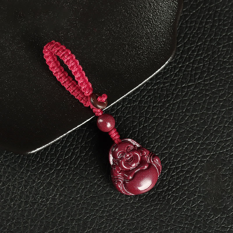 KarmaRipple's Laughing Buddha Cinnabar Blessing Pendant Necklace Phone Hanging Decoration Key Chain p19