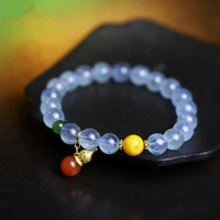 Bracelet Talisman de la Paix en Agate Rouge Aigue-Marine de KarmaRipple