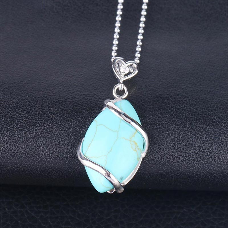 KarmaRipple's Marquise Pattern Authentic Gemstone Stone Talisman Pendant Necklace p15