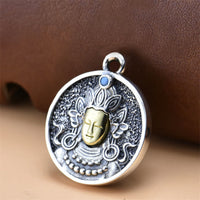 Collier avec pendentif de protection double Dorje Vajra en argent sterling 925 Tara verte de KarmaRipple